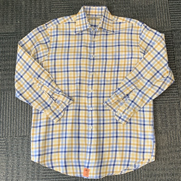 Peter Millar 100%Cotton Yellow & Blue Button-down, M - Picture 1 of 12